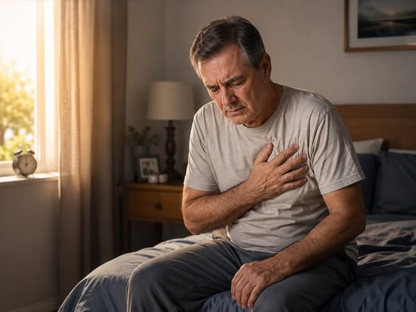 Man feeling tired and concerned about heart health